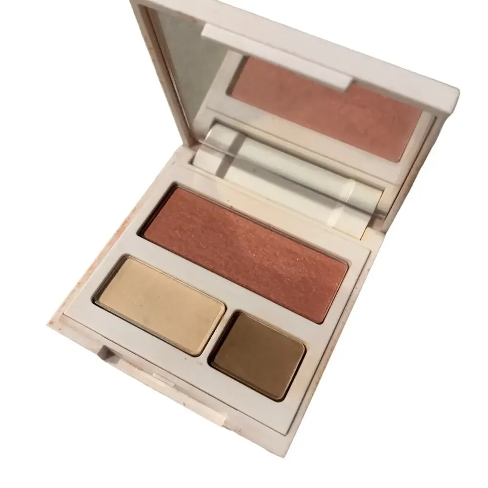 Swatched Clinique Colour Surge Eye Shadow Duo Butter Pecan & Blushing Blush Powd